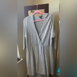 NWT! Gray V-neck Torrid mock-wrap dress